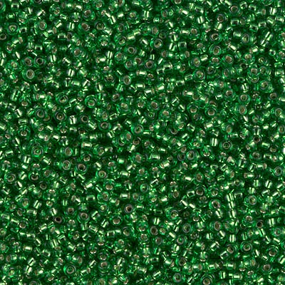 15-0016 - Kelly Green  Transparent/Silver Lined 10 grams